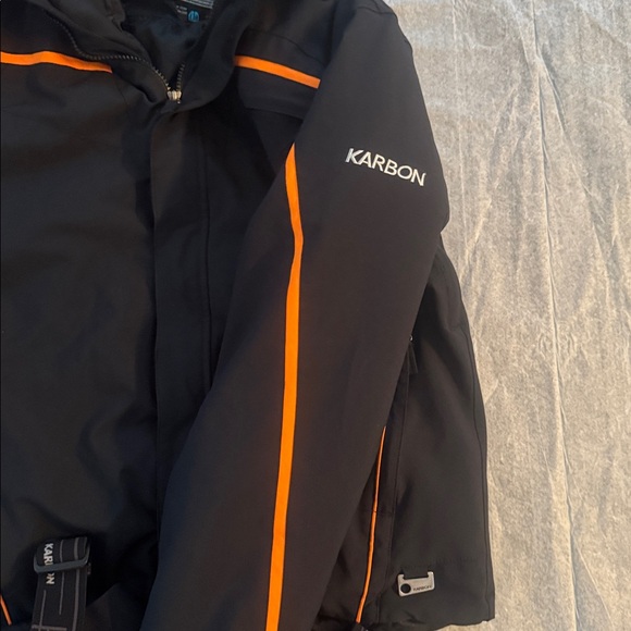Men's Karbon Black and Orange Ski Jacket and Pants Set - Picture 5 of 8